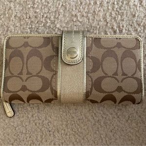 Gold and Tan Coach Wallet